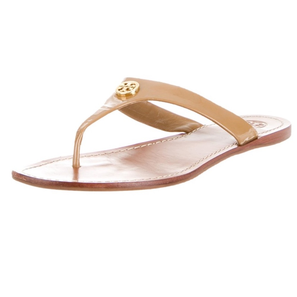 Tory Burch - Nude Leather Slide Sandals - US 9.5